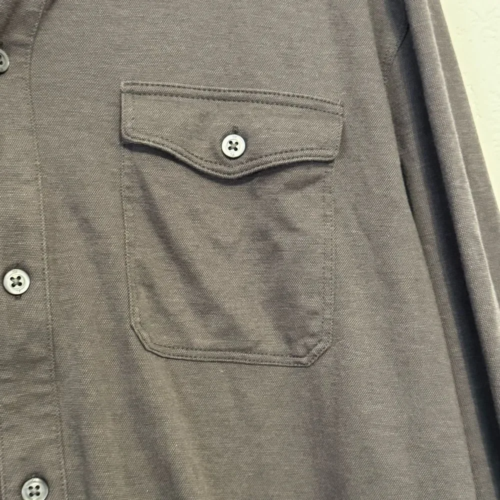 Banana Republic Luxury Touch Gray Long Sleeve Button Down Shirt